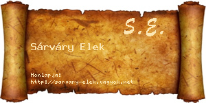 Sárváry Elek névjegykártya