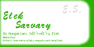 elek sarvary business card